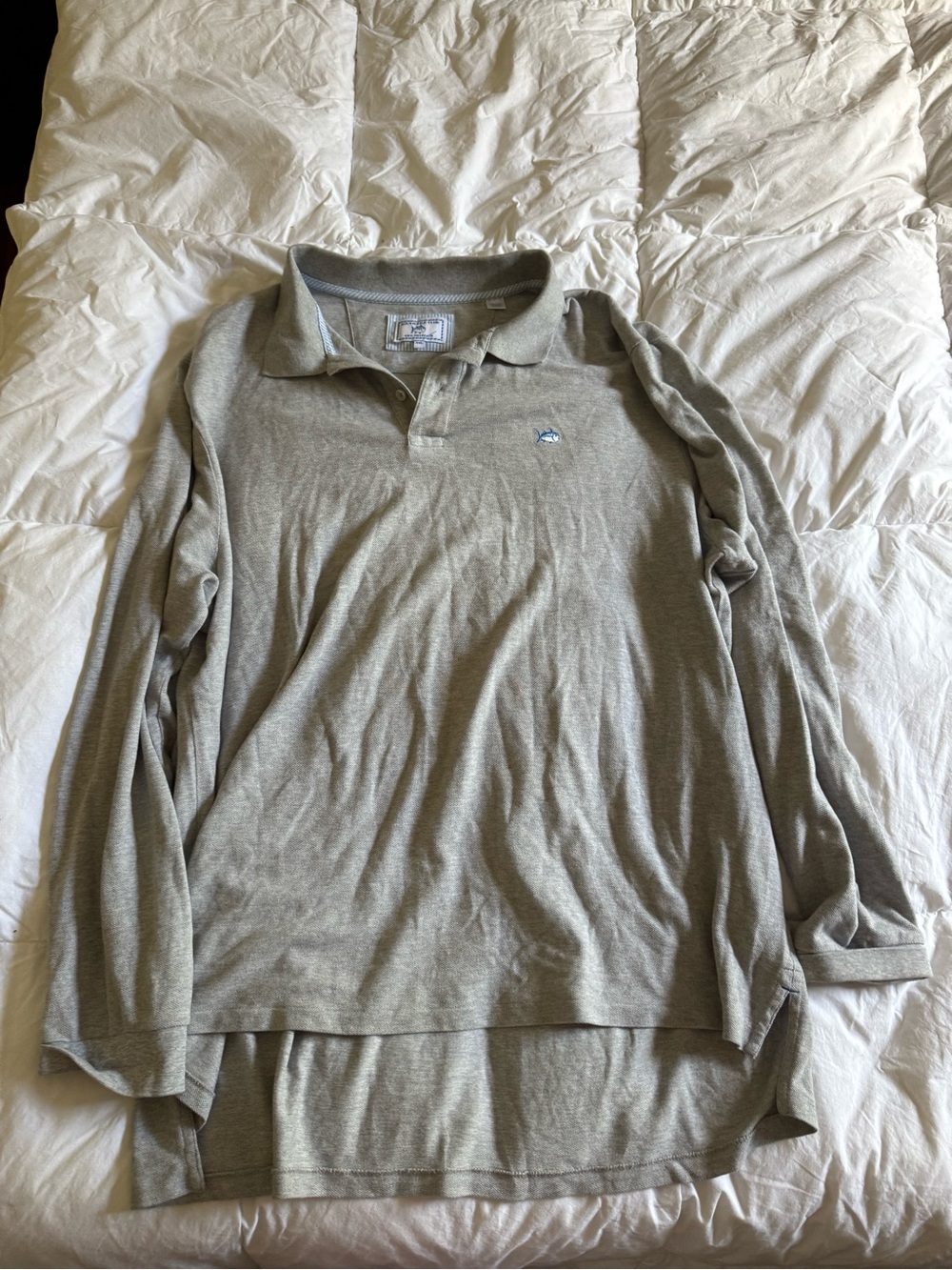 Southern tide Light Gray Long-Sleeve Polo Shirt - Classic Men's Style